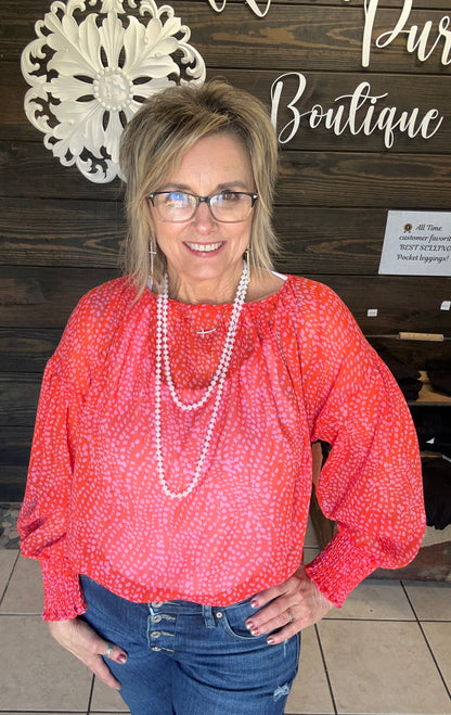 Sheer Red Chic Blouse - With Purpose Boutique