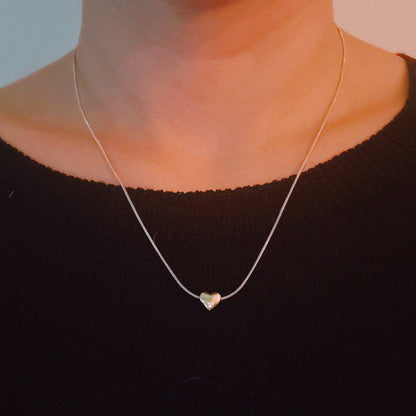 Two-Tone Petite Heart Pendant Necklace - With Purpose Boutique