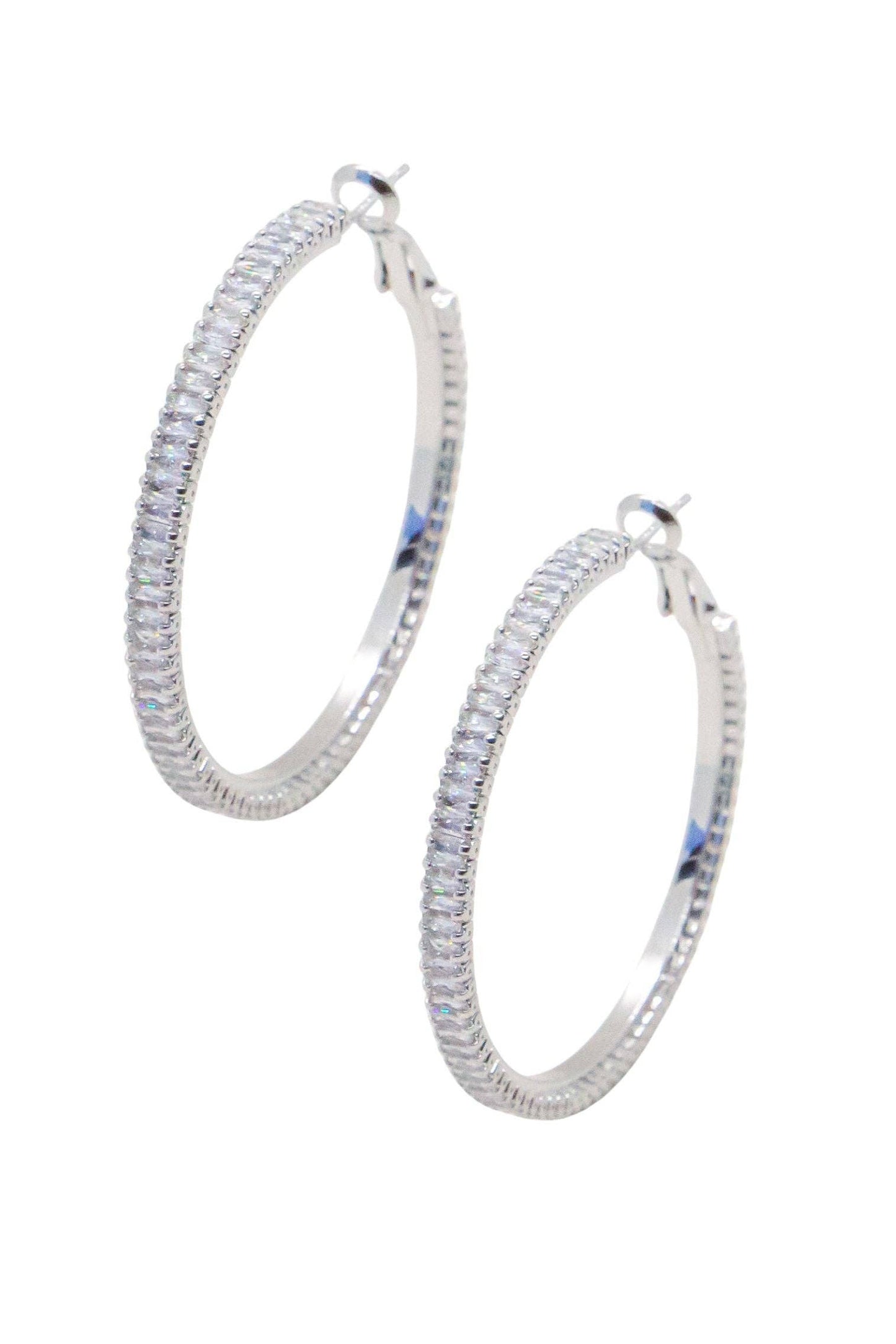 Medium Silver Glow Frostbite Hoops - With Purpose Boutique