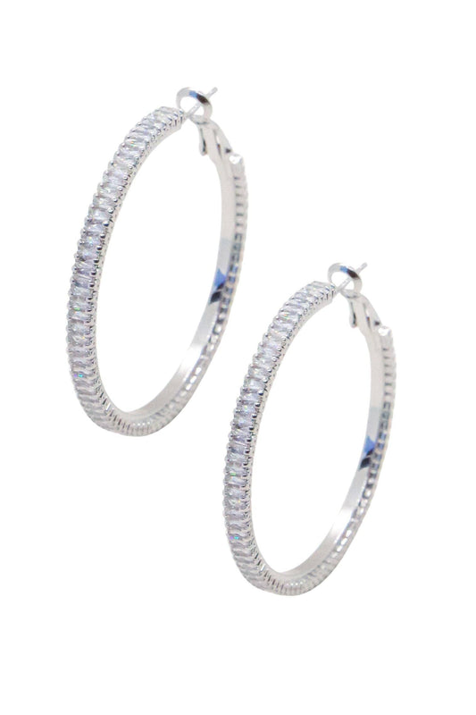 Medium Silver Glow Frostbite Hoops - With Purpose Boutique