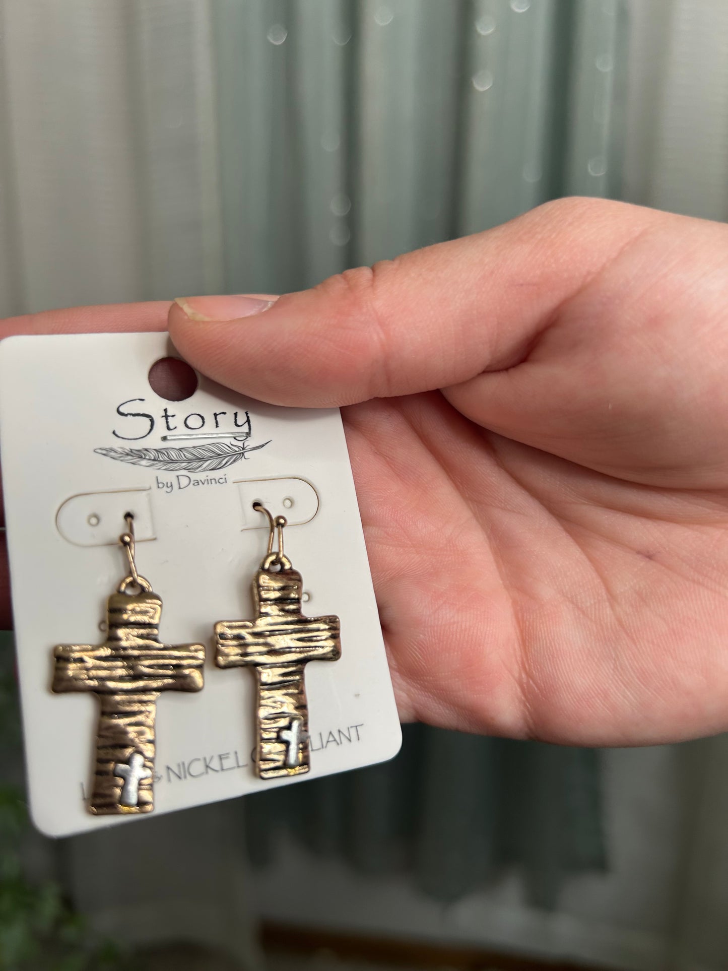 Hammered Cross on Cross Earrings - With Purpose Boutique