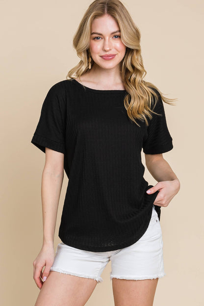 RIB KNIT T-SHIRT