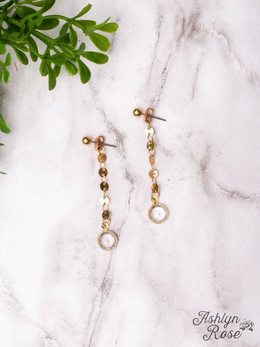 MAKING MEMORIES GOLD CRYSTAL DANGLE EARRINGS - With Purpose Boutique