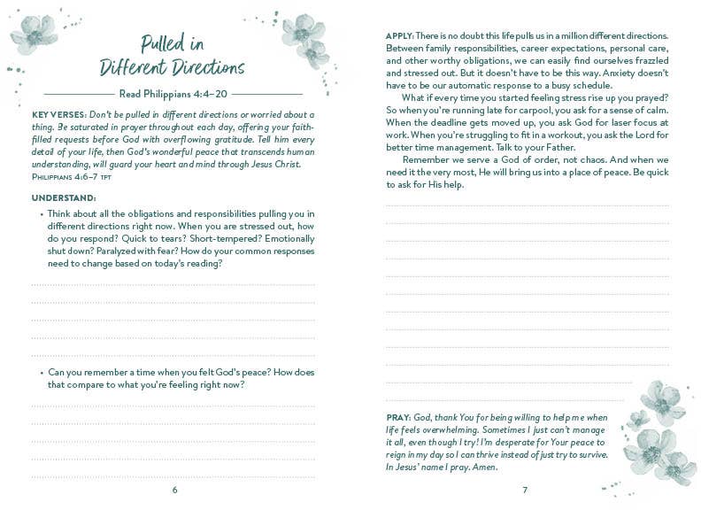 The 5-Minute Bible Study Journal for a Less Stressed Life - With Purpose Boutique