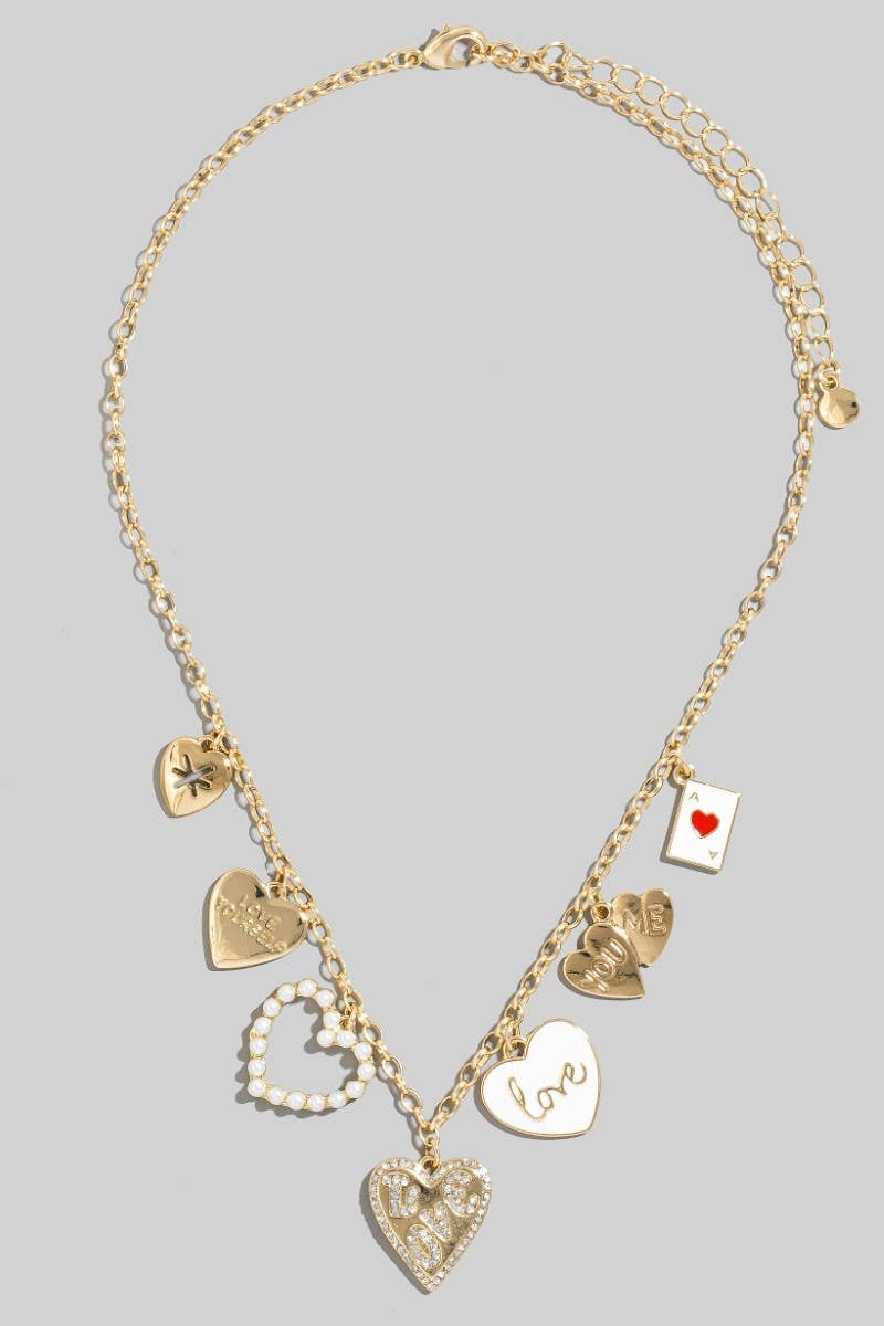 Assorted Love Heart Charm Necklace