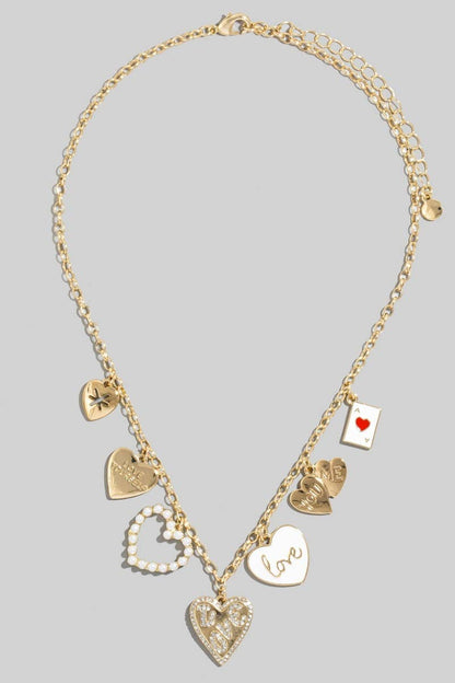 Assorted Love Heart Charm Necklace