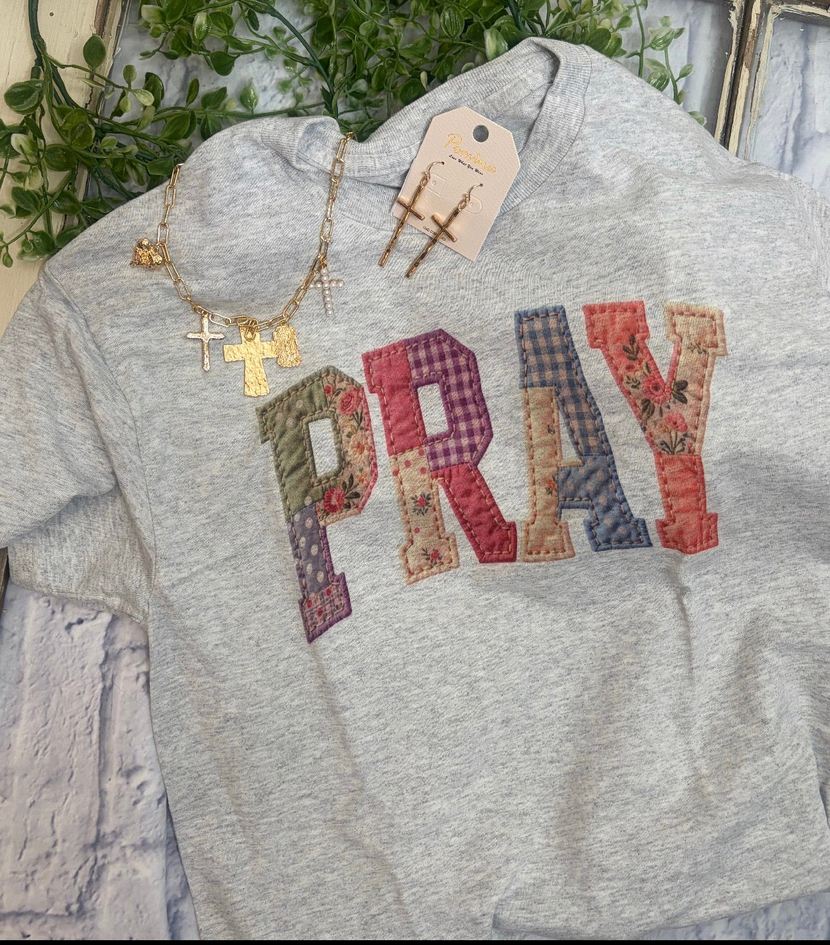 "Quilted Pray" Tee - With Purpose Boutique