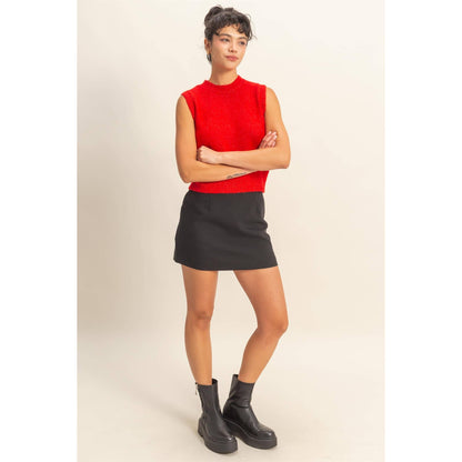 Sleeveless Crew Neck Knit Top - With Purpose Boutique