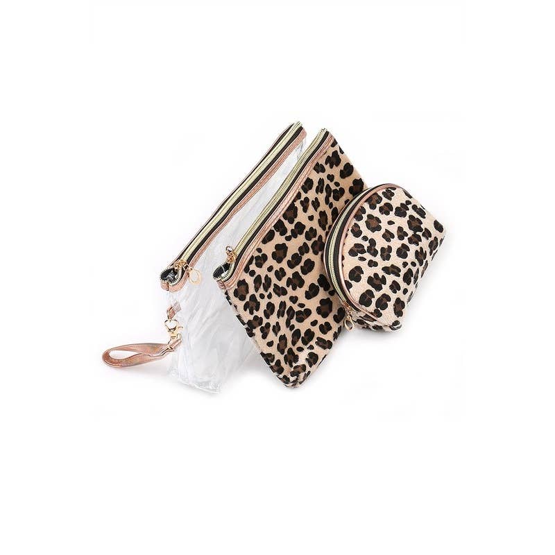 Leopard Cosmetic Pouch Set - With Purpose Boutique