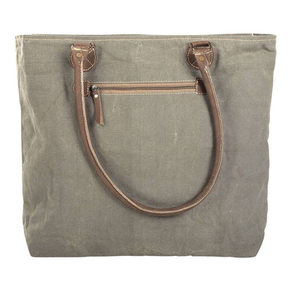 Eagle Tote With Leather Trim Canvas Bag