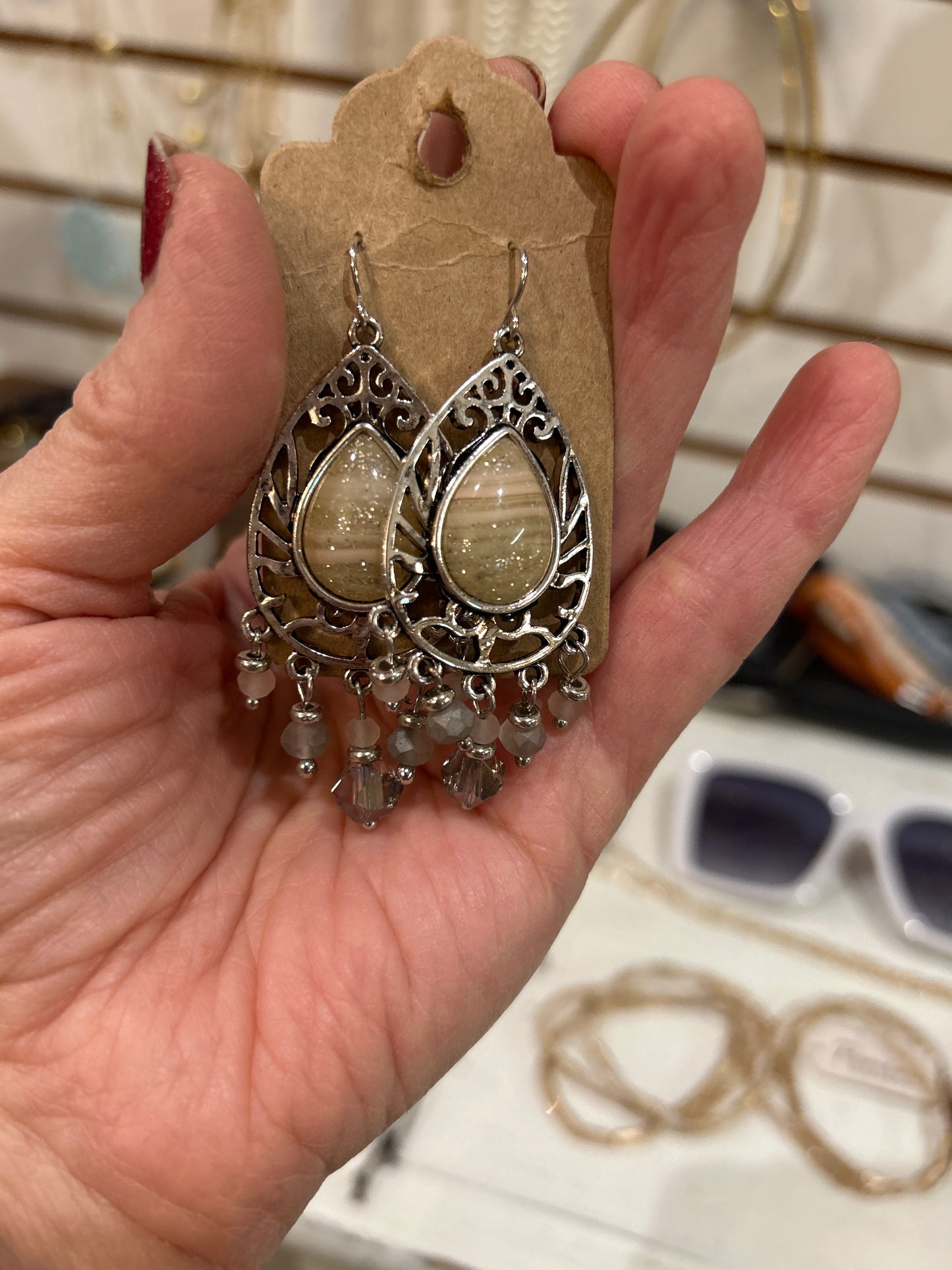 Shimmer Stone Earrings