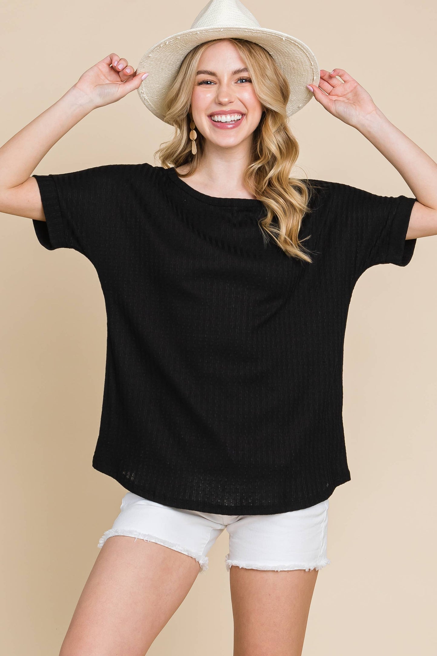 RIB KNIT T-SHIRT