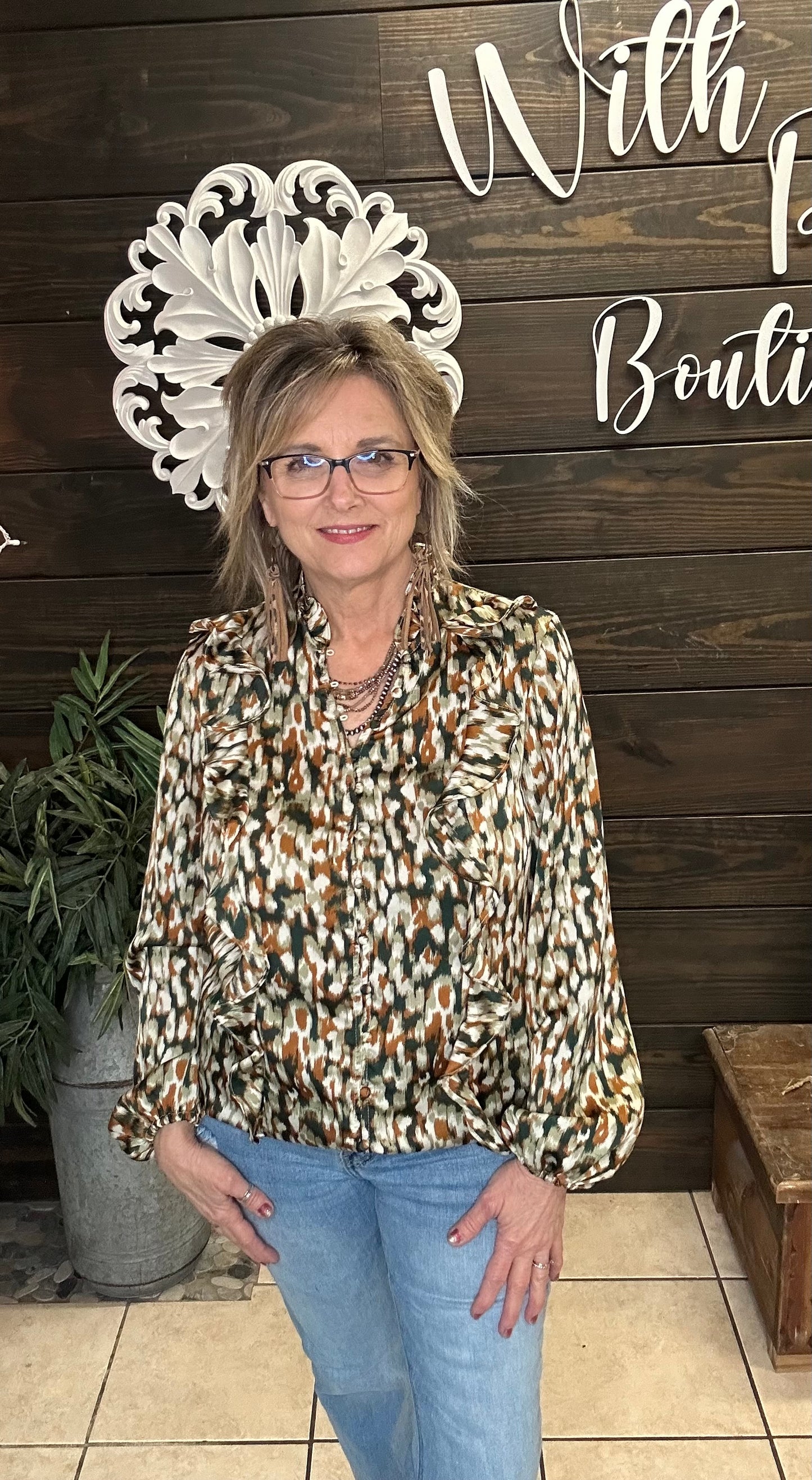 Olive Animal Top - With Purpose Boutique