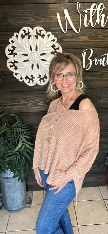 Dark Brush Waffle Knit Sweater