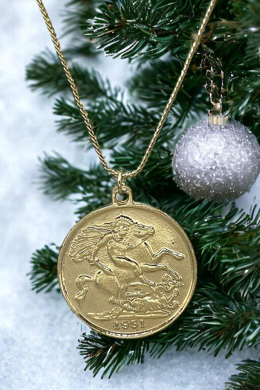 Etched Medallion Layered Necklace - With Purpose Boutique