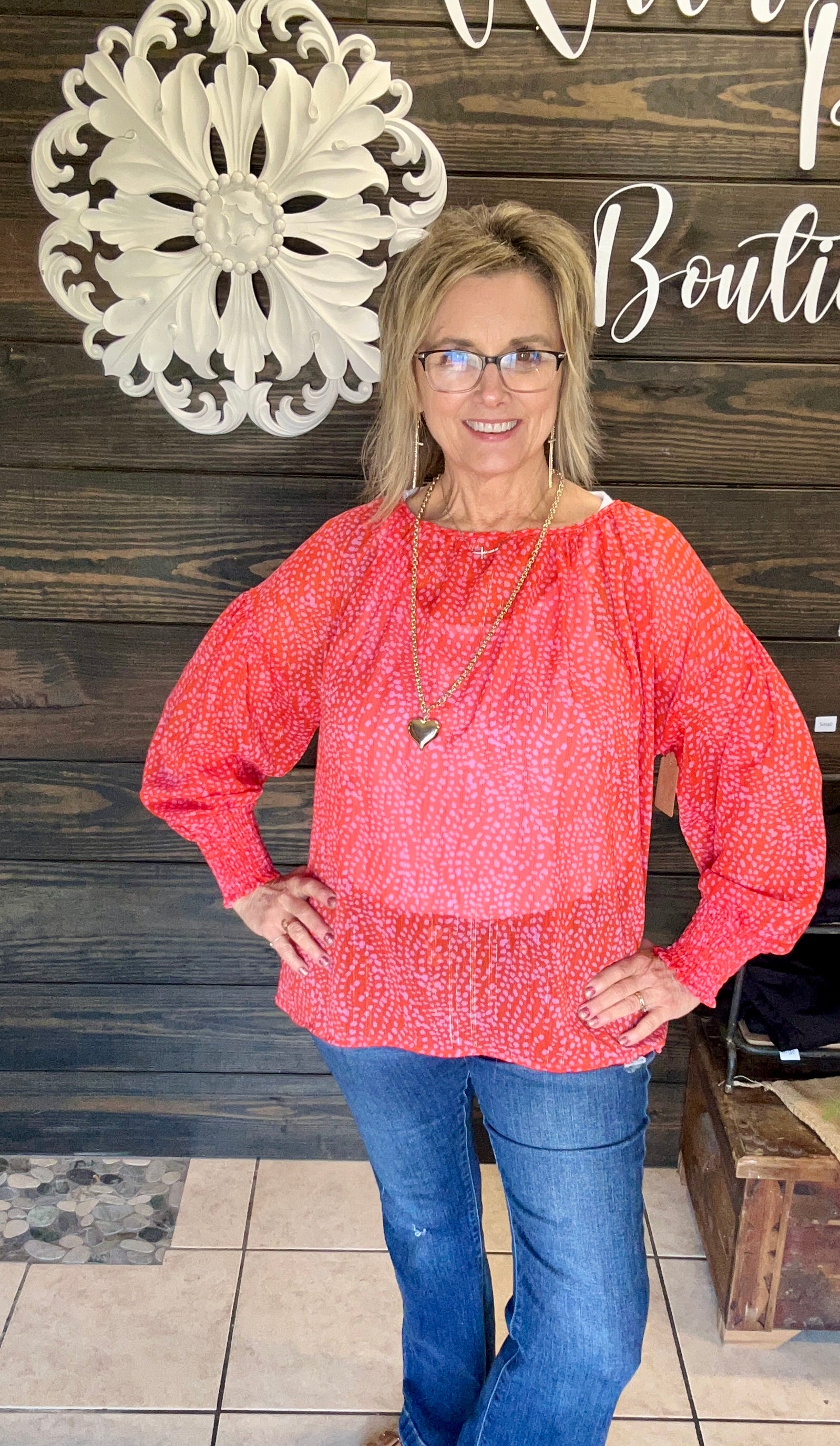 Sheer Red Chic Blouse - With Purpose Boutique