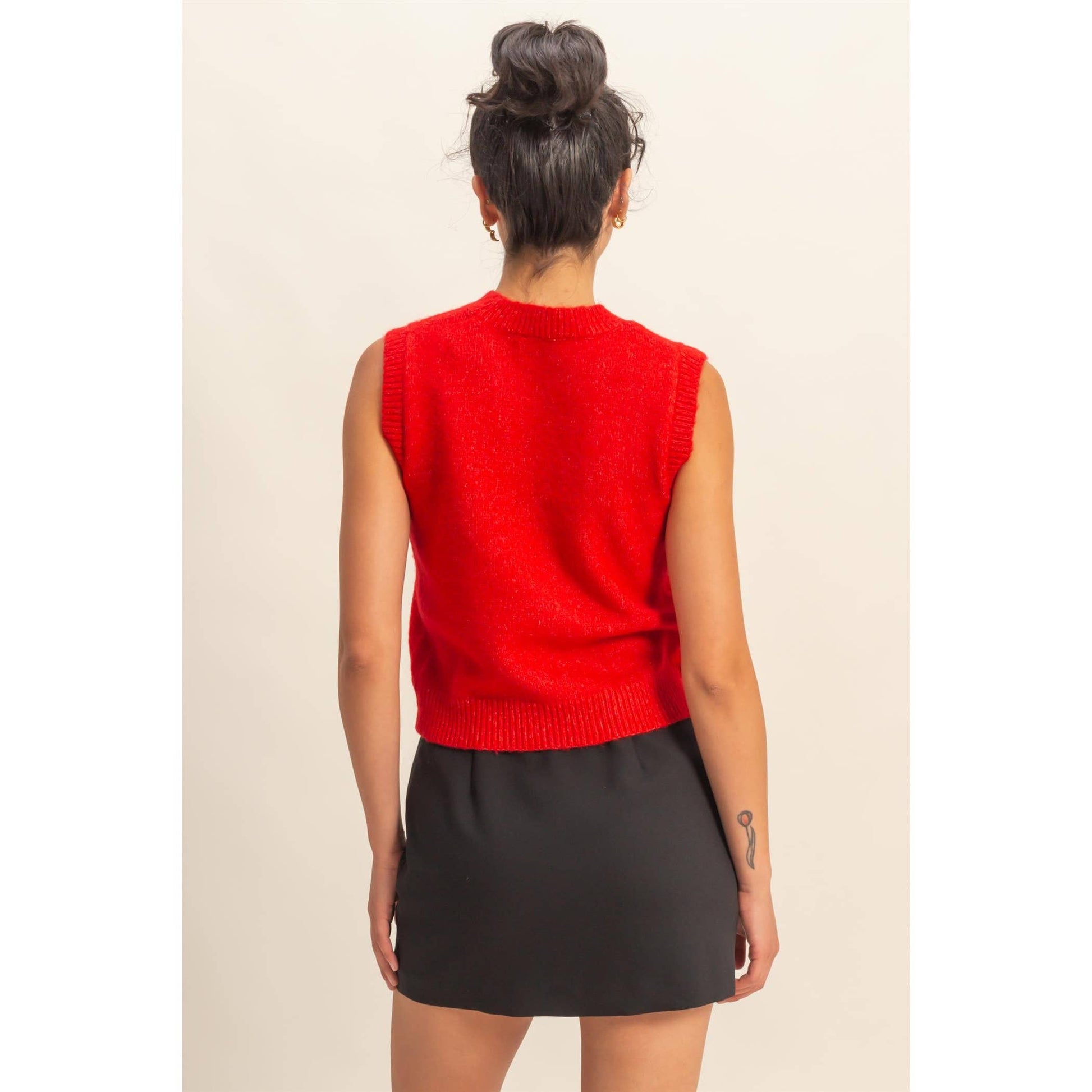 Sleeveless Crew Neck Knit Top - With Purpose Boutique
