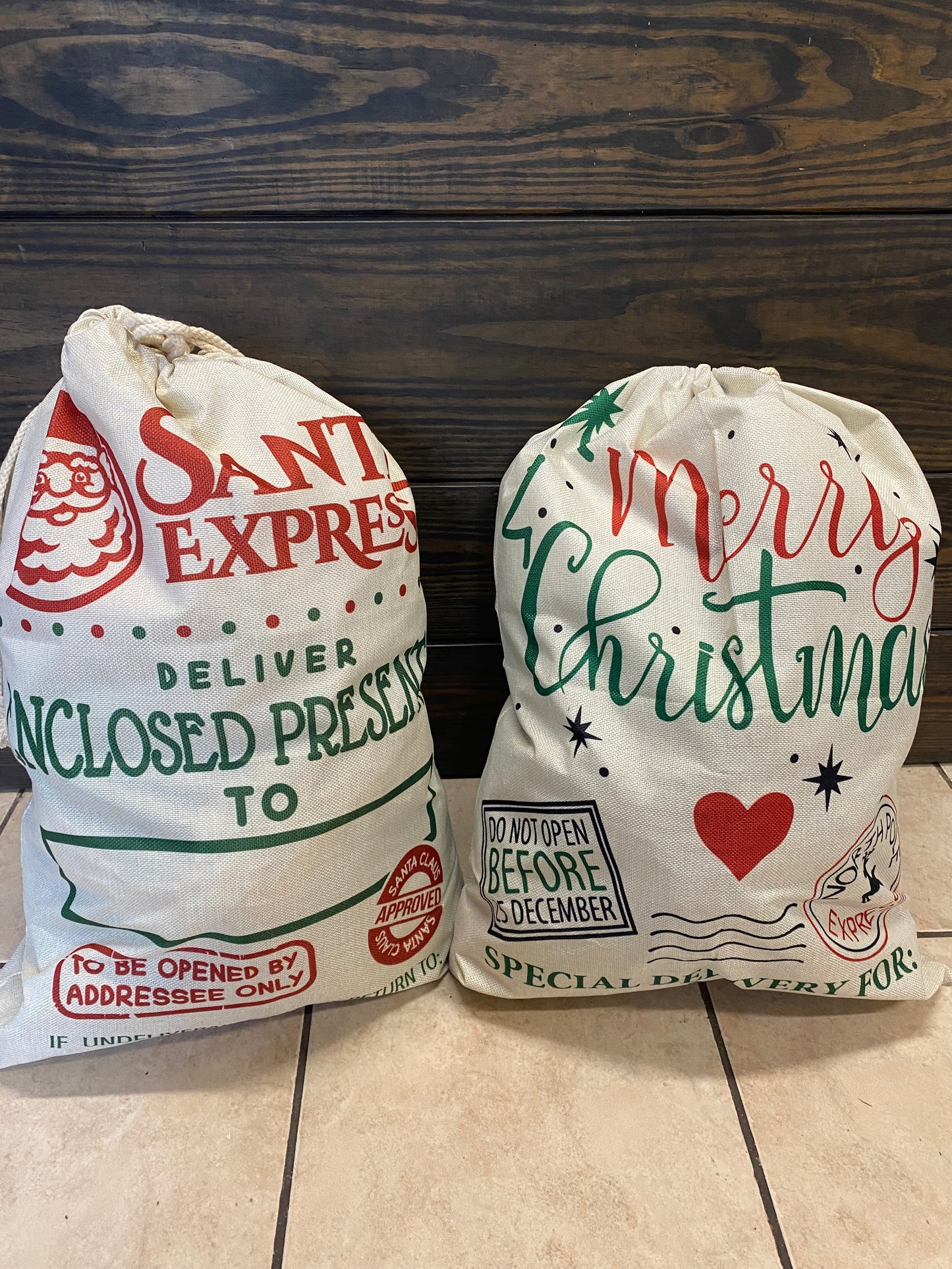 Santa Express & Merry Christmas Sacks