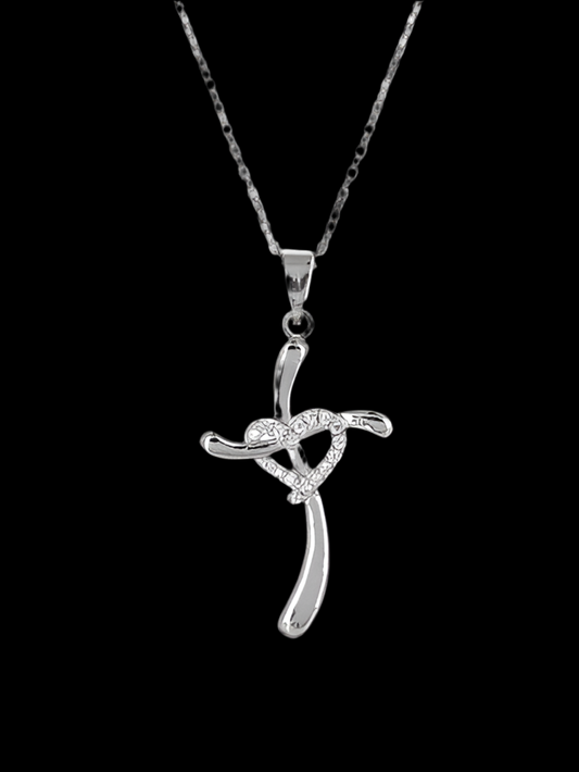 CUBIC ZIRCONIA CROSS NECKLACE - With Purpose Boutique