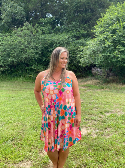 70s Floral Flowy Dress