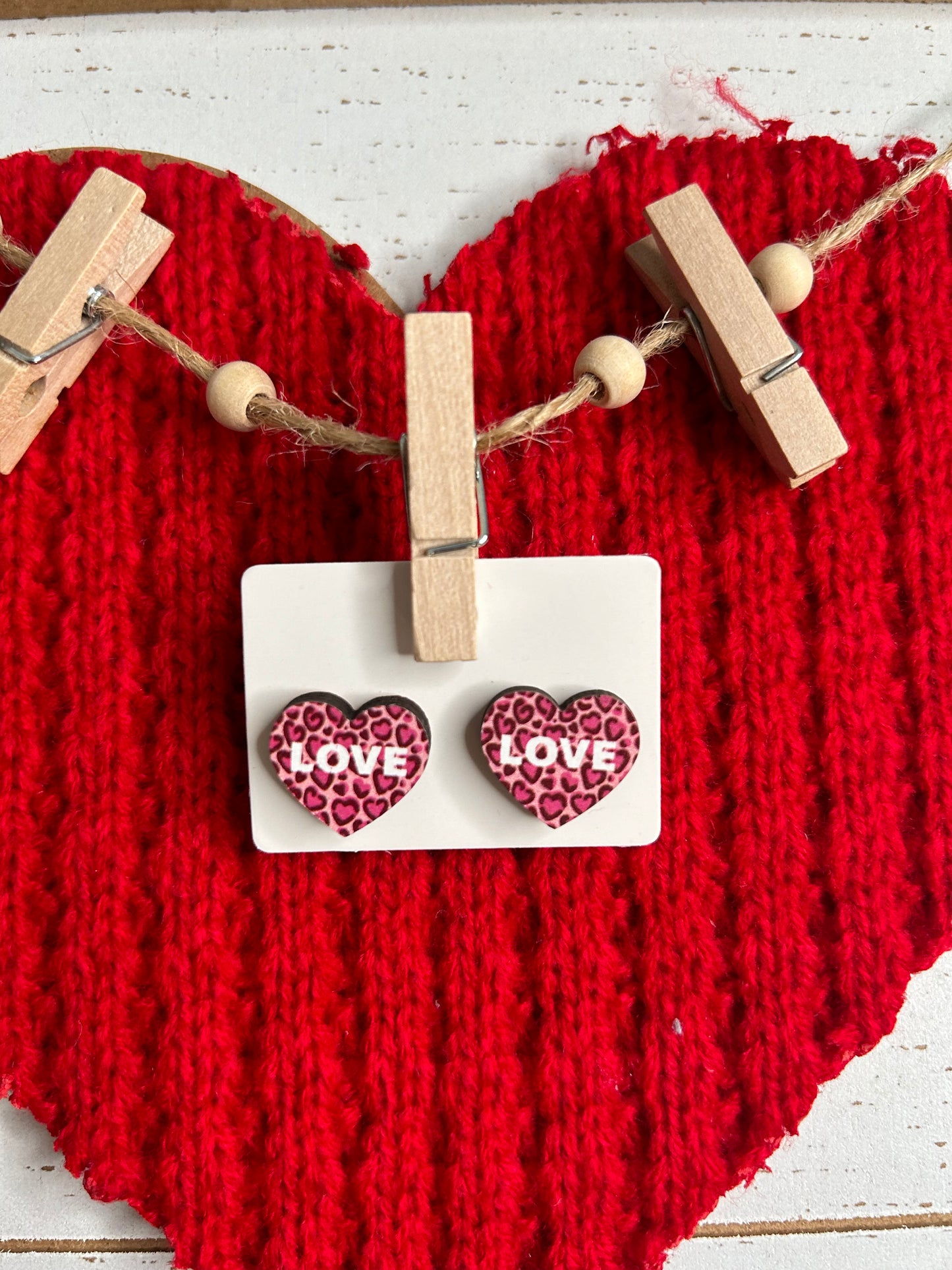 Wooden Love Earrings