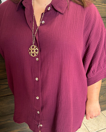 Plum Good Button up Tunic