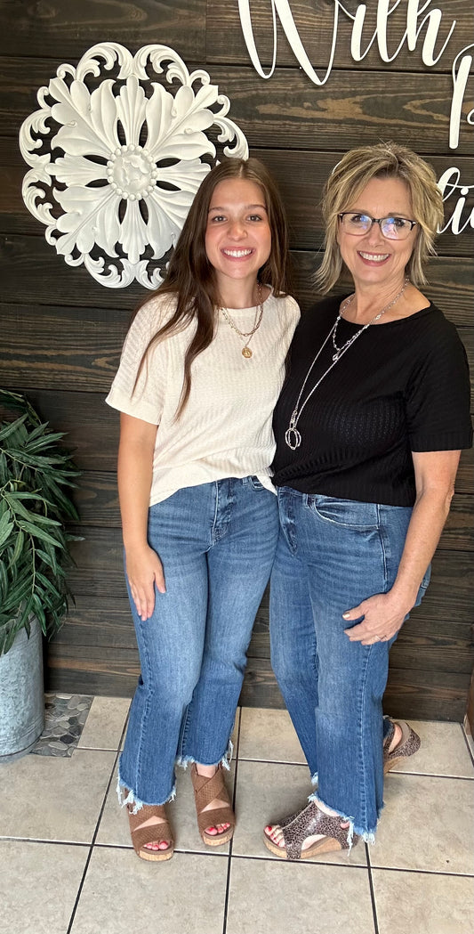 RIB KNIT T-SHIRT - With Purpose Boutique
