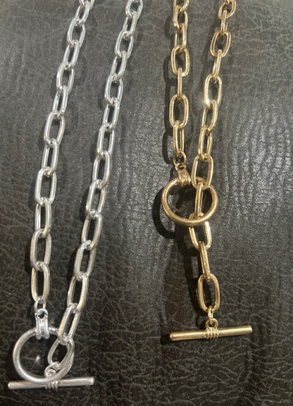 Long Chain Link Necklace With Toggle - With Purpose Boutique