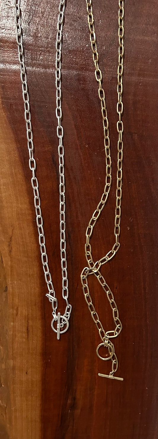 Long Chain Link Necklace With Toggle - With Purpose Boutique