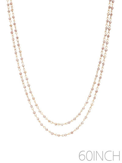 Long Glass Bead Necklace - With Purpose Boutique