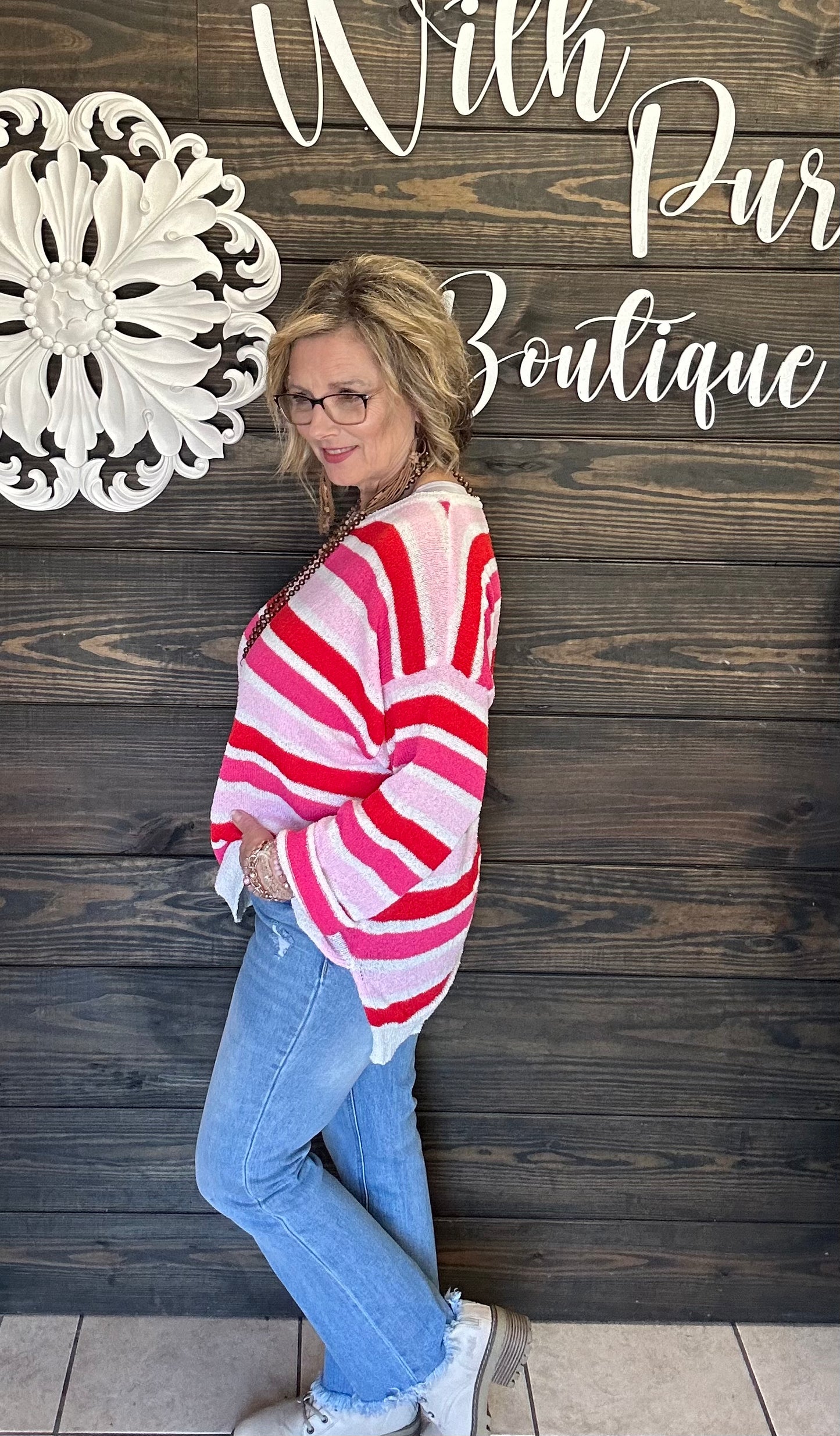 Multi Color Stripe Knit Sweater