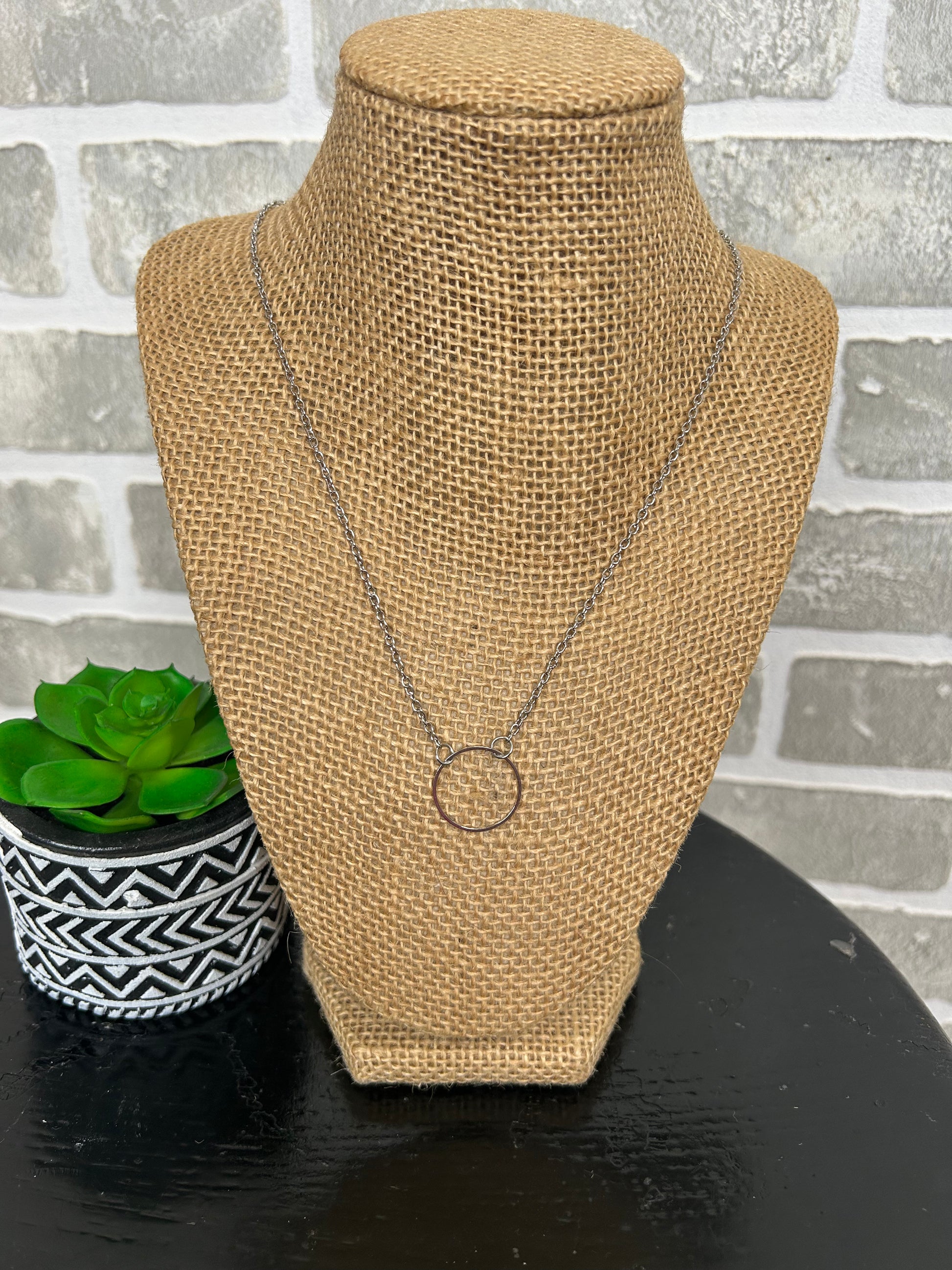 Silver Circle Necklace - With Purpose Boutique
