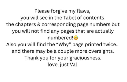 Text message apologizing for flaws in a book's table of contents and page numbering.