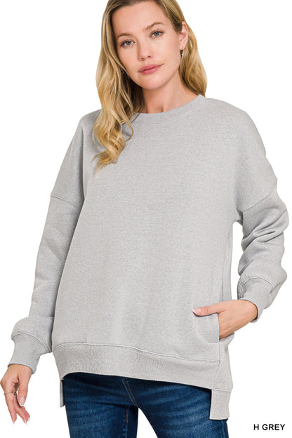 Experience ultimate comfort and style with the Super Soft hi-Low Pullover, a must-have basic for Fall and Winter. Made from super soft fabric, it keeps you cozy while the handy pockets add practicality. Its trendy hi-low design makes it perfect for layering or wearing solo. Choose from ash, jade, or grey to match your seasonal wardrobe effortlessly. Don’t miss out on this comfy essential that blends warmth and fashion seamlessly.

60% cotton 40% polyester
