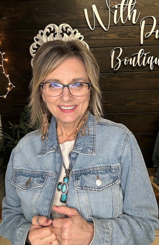 Zip-Up Denim Trucker Jacket - With Purpose Boutique