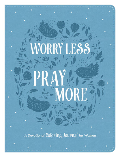 Delightfully Inspiring Coloring Journal for Women This delightfully creative devotional journal features 180 readings and prayers designed to help alleviate your worries as you learn to live in the peace of the Almighty God, who offers calm for your anxiety-filled soul. Inspired by this promise from God's Word: "Don’t fret or worry. Instead of worrying, pray. Let petitions and praises shape your worries into prayers, letting God know your concerns.