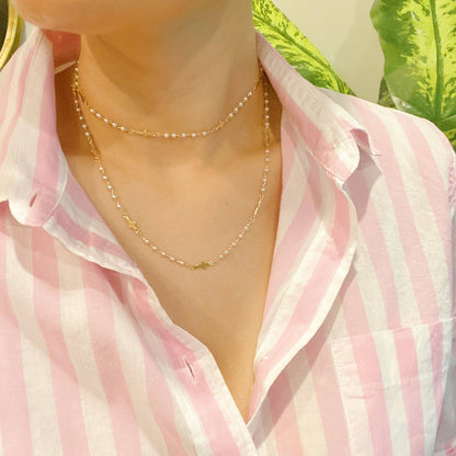 Pearls And Crosses Long Necklace - With Purpose Boutique