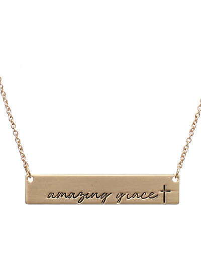 Amazing Grace Bar Necklace