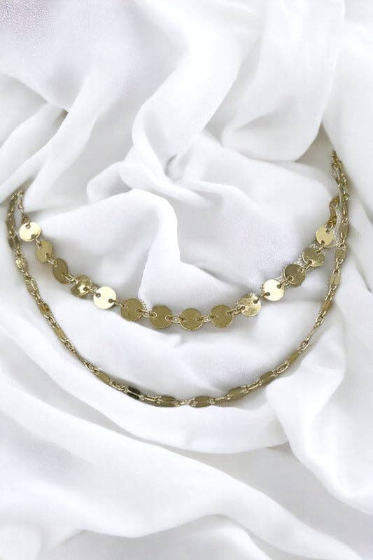 Etched Medallion Layered Necklace - With Purpose Boutique