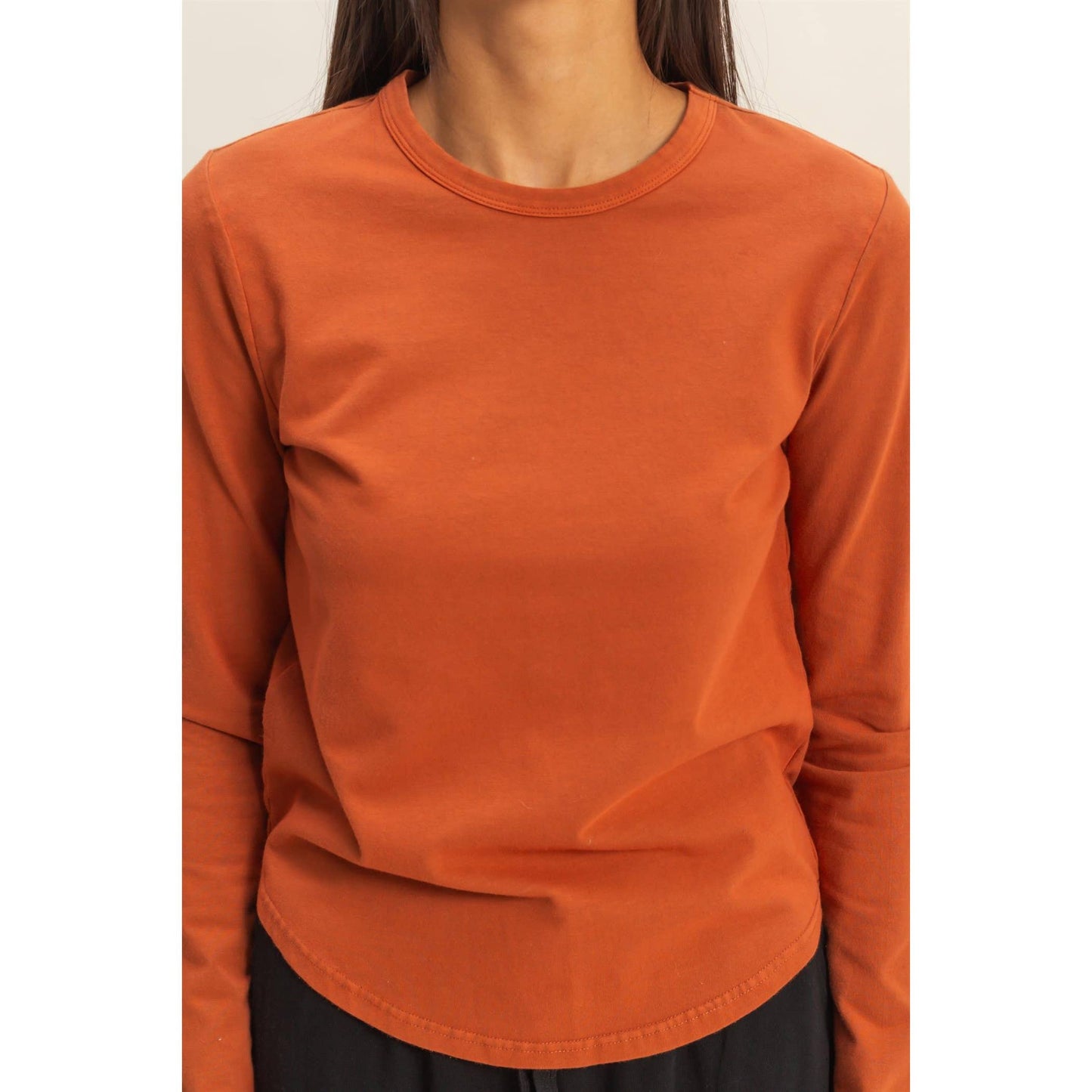 Long Sleeve Round Hem Top - With Purpose Boutique
