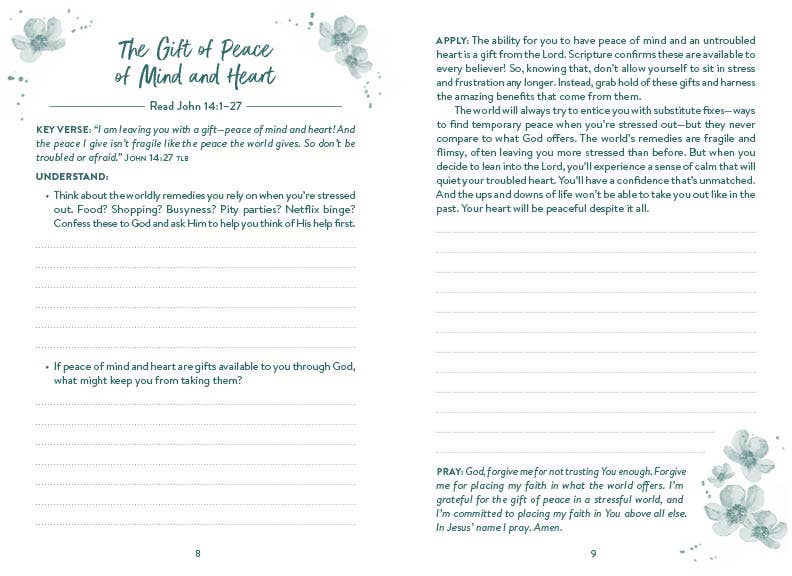 The 5-Minute Bible Study Journal for a Less Stressed Life - With Purpose Boutique