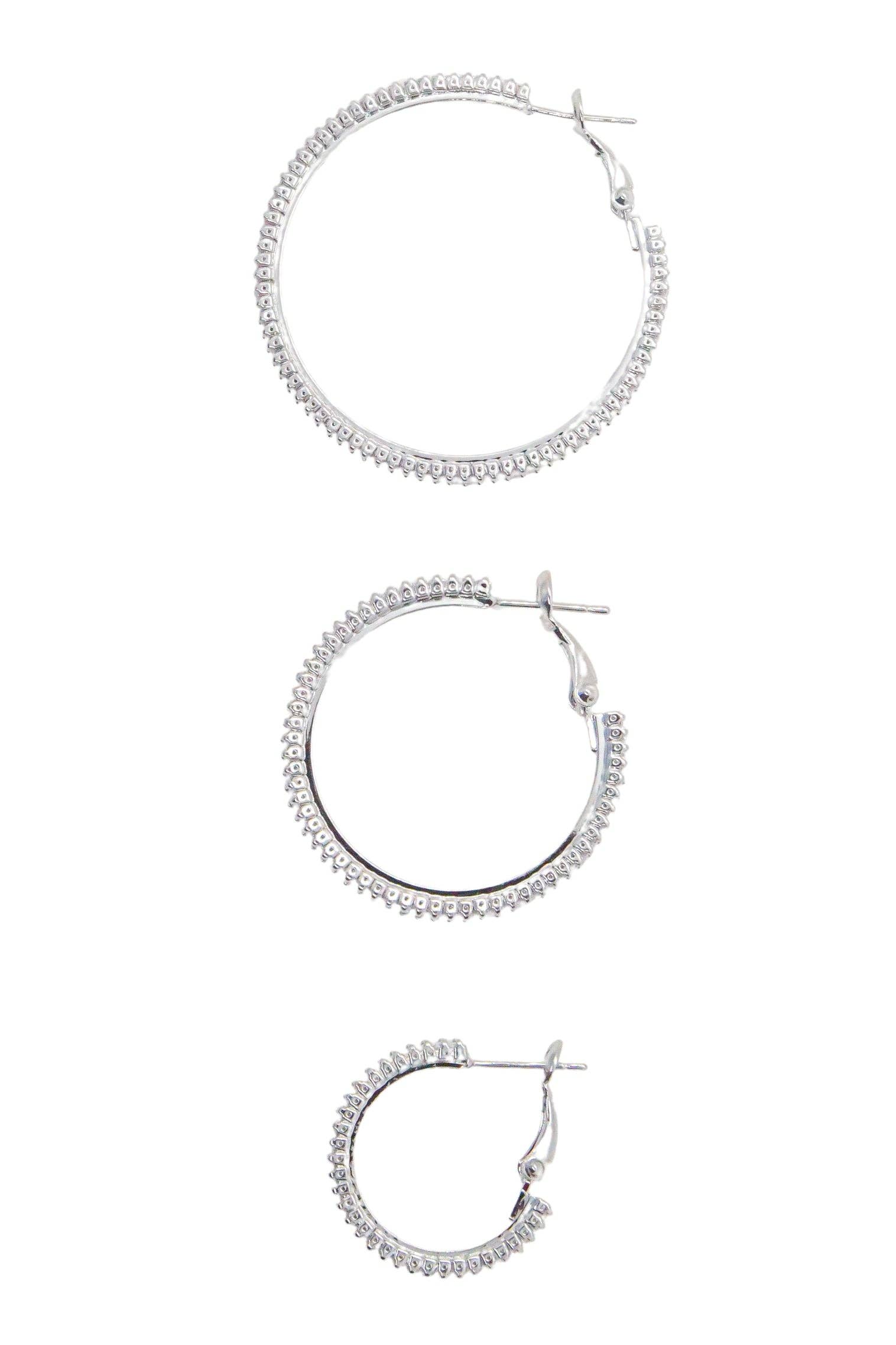 Medium Silver Glow Frostbite Hoops - With Purpose Boutique