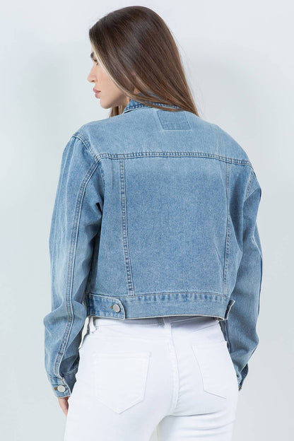 Zip-Up Denim Trucker Jacket - With Purpose Boutique