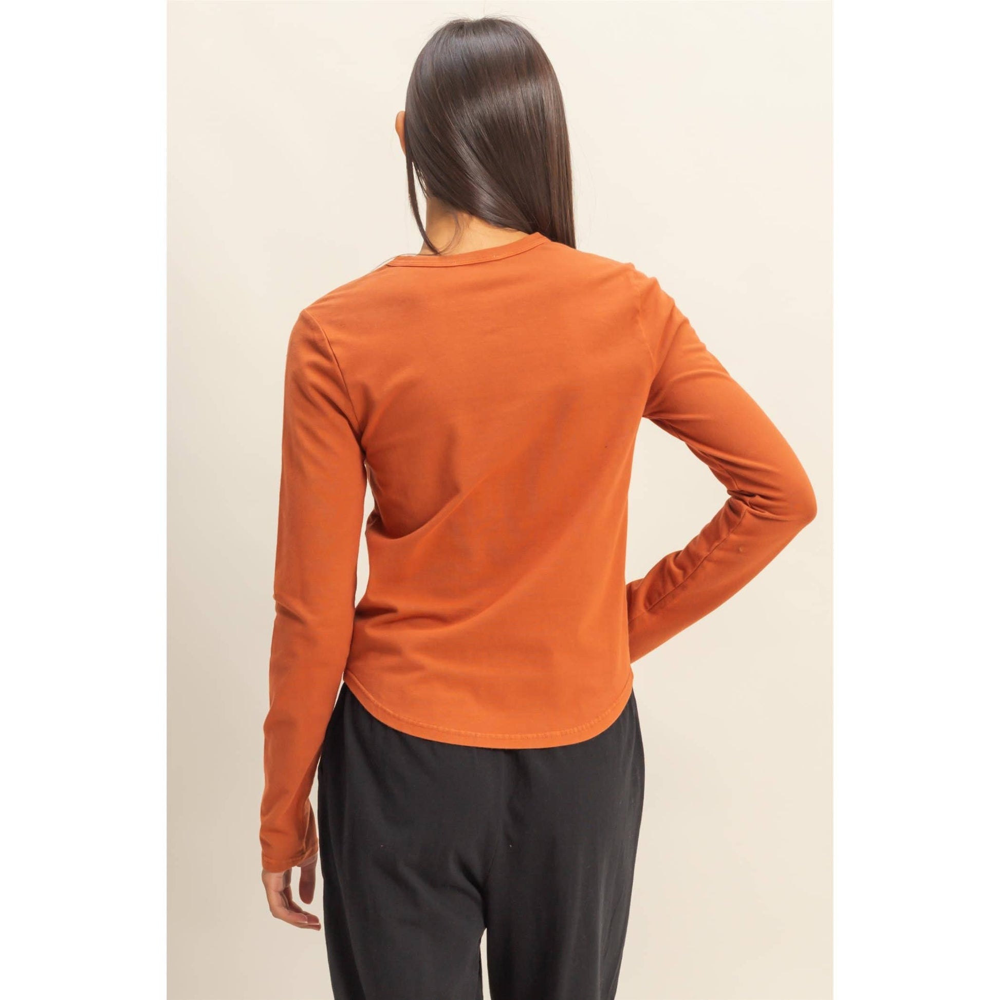 Long Sleeve Round Hem Top - With Purpose Boutique