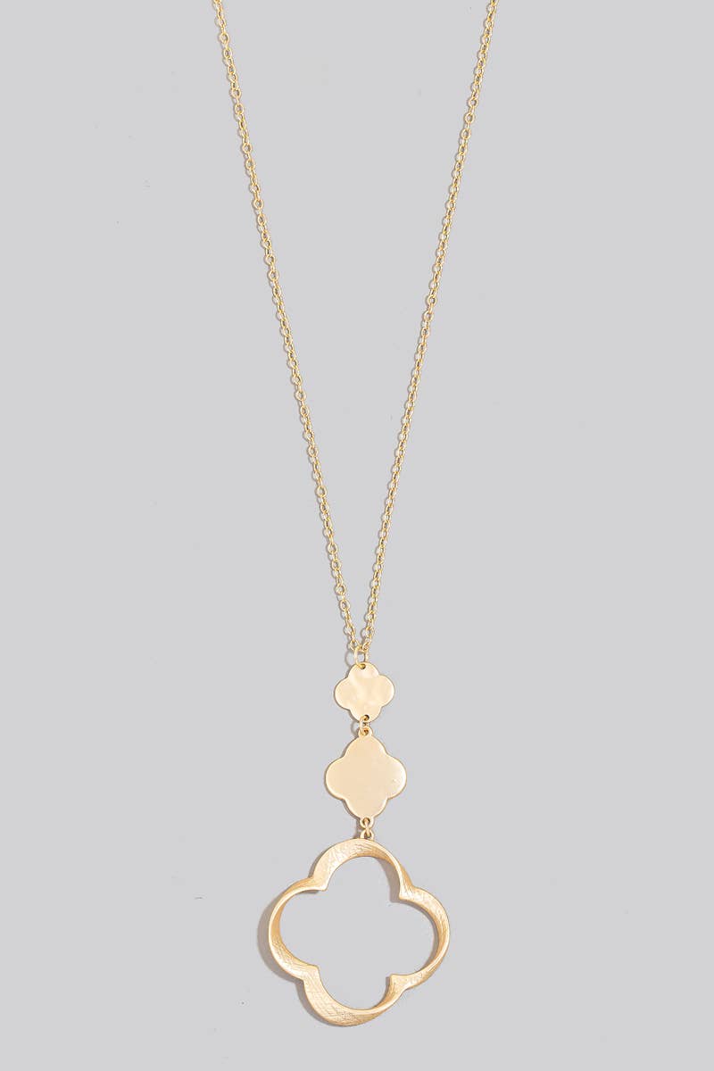 tiered clover gold necklace