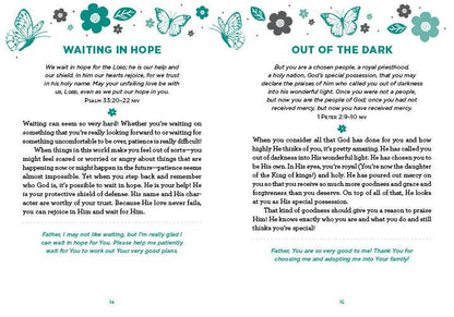 Page from a teen girl devotional with text and decorative elements on a white background