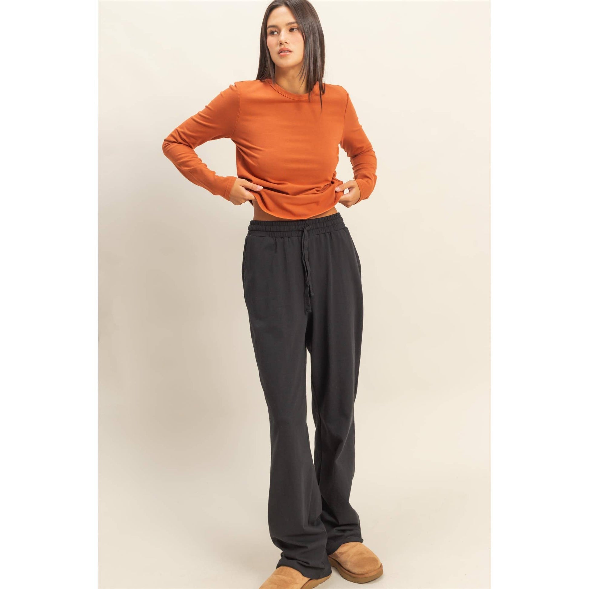 Drawstring High-Waisted Pants - With Purpose Boutique