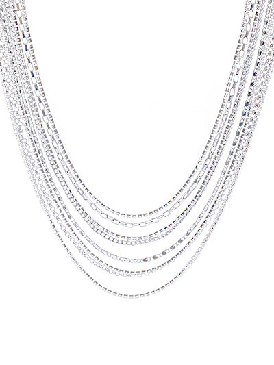 Rhinestone layered necklace