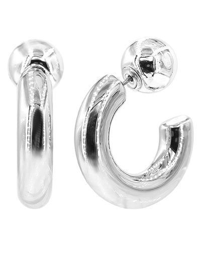 Ball and Clutch earring silver