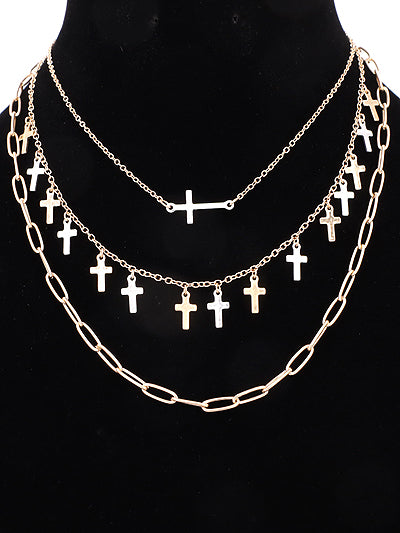 Tri Cross Necklace